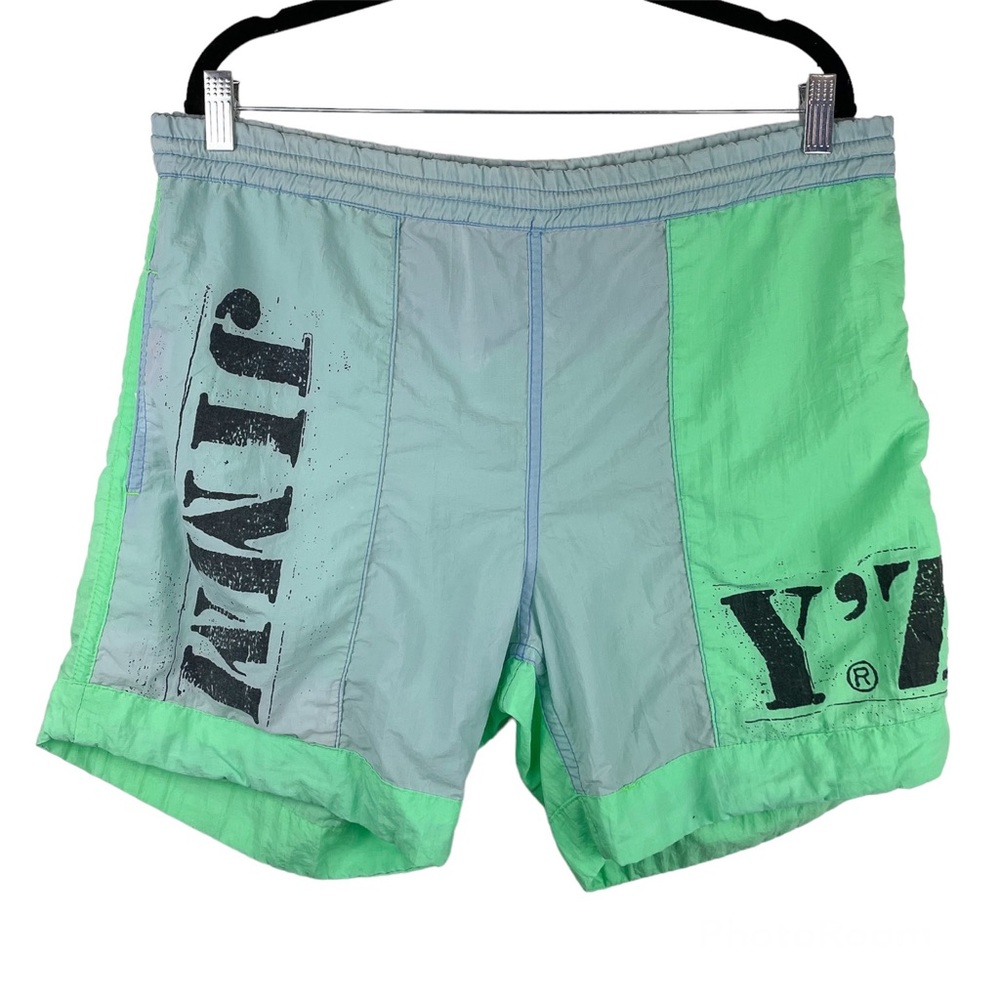 Vintage 80s/90s Jimmy’z Shorts Mens Sz L/XL Green Blue Reversibles Logo